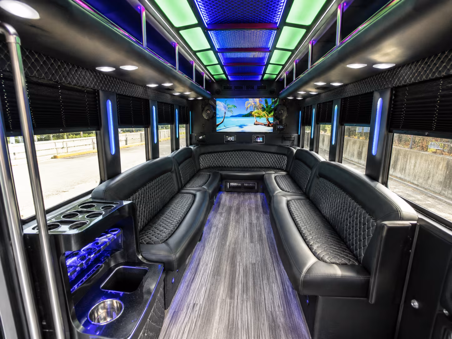 daytona beach 18 passenger party bus inside