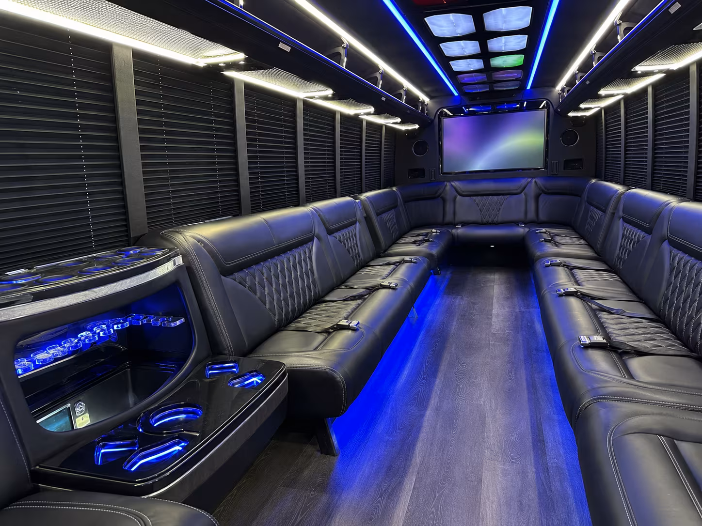 daytona beach 20 passenger party bus inside