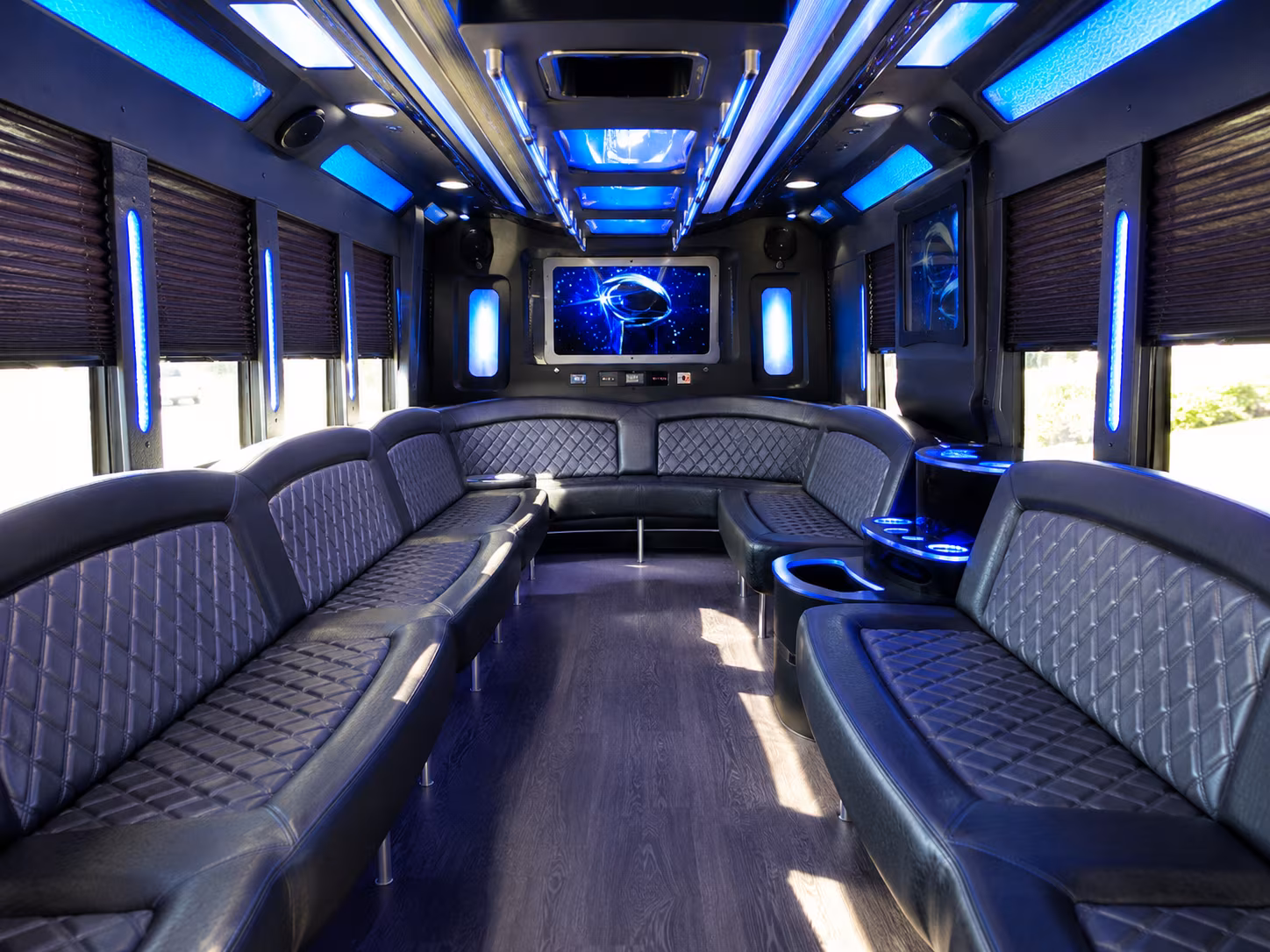 daytona beach 28 passenger party bus inside